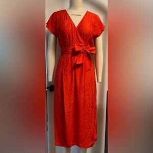Sezane Benedicte Faux Wrap Dress - size 36 - red